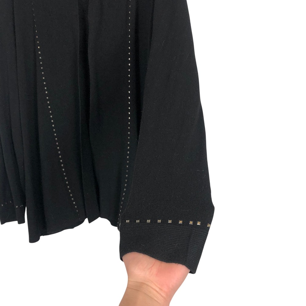 89th + Madison Black Studded Open Front Knit Cardigan Sweater Size 2X Gothic - Picture 4 of 11